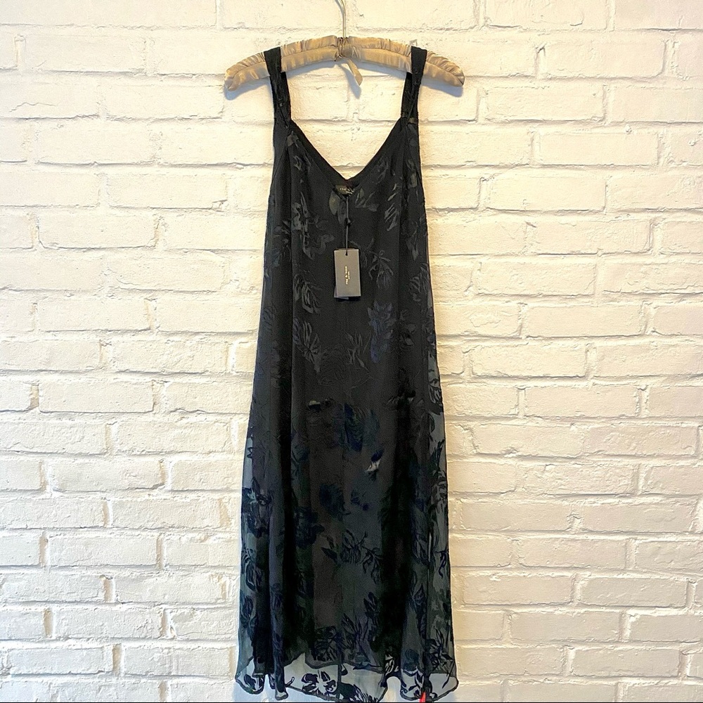 NWT Rag & Bone Lace Midi Slip Dress • The Colette Black Floral Lined Slip Dress - Picture 2 of 11